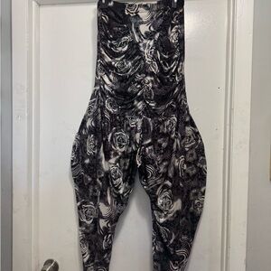 Monochrome Floral Women's Jumpsuit